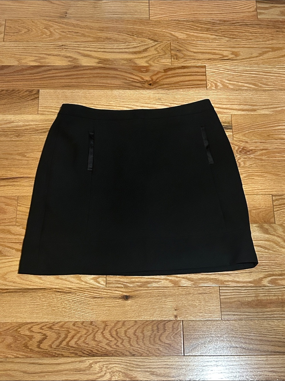 Women's Black Mini Skirt with Subtle Pocket Trim
